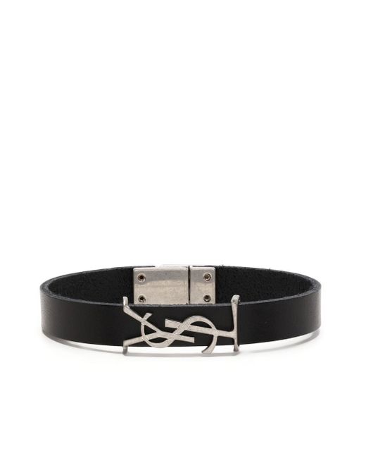 Saint Laurent leather logo bracelet