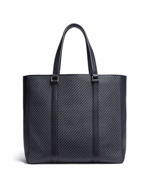 Z Zegna leather-panelled tote