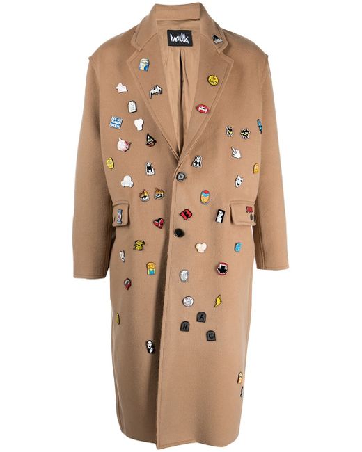 Haculla decorative pin-detail overcoat