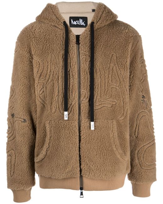 Haculla faux-shearling zip-up hoodie