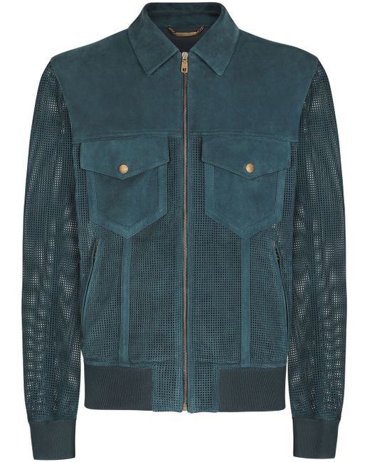 Dolce & Gabbana perforated suede jacket
