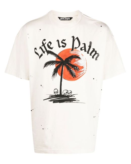 Palm Angels slogan-print crew-neck T-shirt
