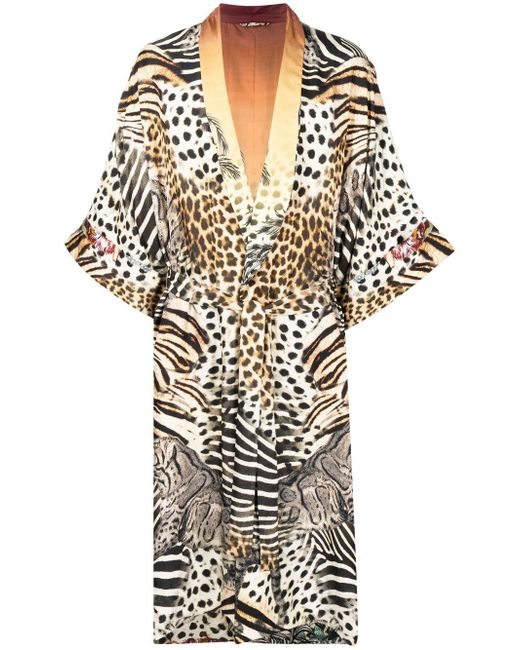 Camilla graphic-print reversible silk robe