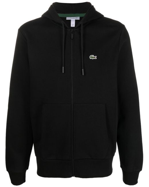 Lacoste appliqué-logo zip-up hoodie