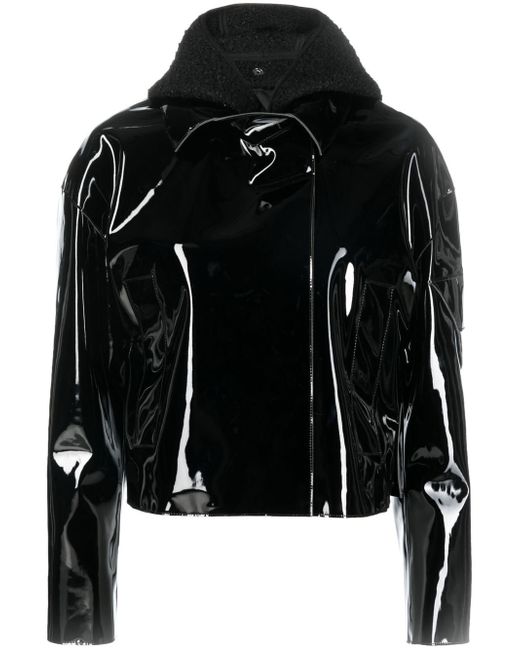 1017 Alyx 9Sm high-shine PVC cropped moto jacket