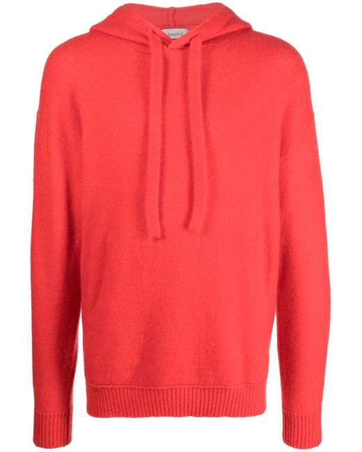 Laneus knitted ribbed-trim hoodie