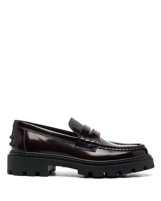 Tod's semi-patent leather loafers