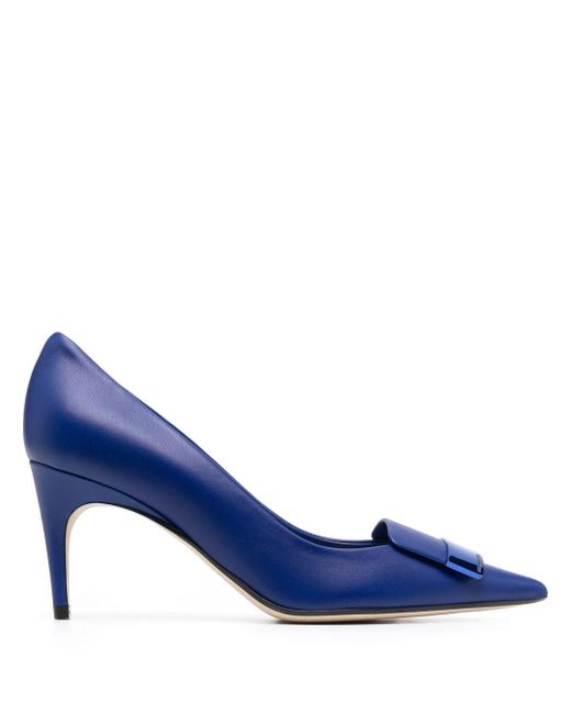 Sergio Rossi 85mm buckle-detail pointed pumps