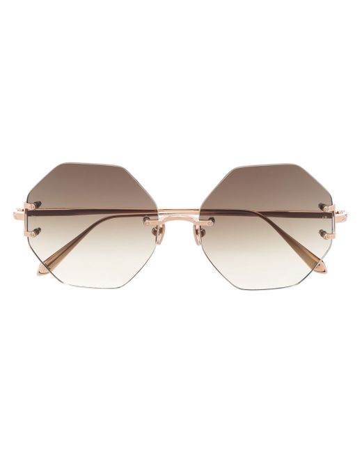 Linda Farrow Arua hexagon-frame sunglasses