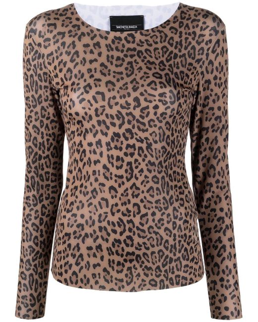 Simonetta Ravizza leopard-print long-sleeve top