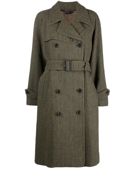 Aspesi shetland-wool trench coat