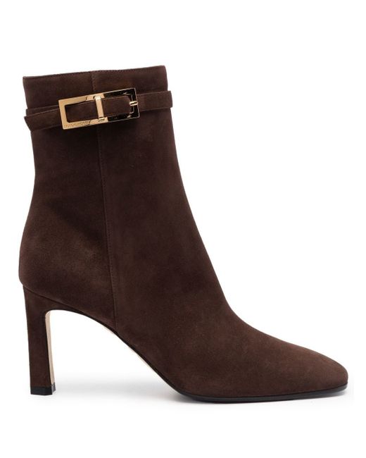 Sergio Rossi side-buckle suede boots
