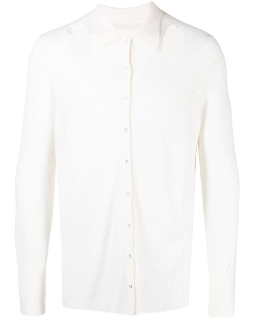Dion Lee wool-blend rib pointelle shirt