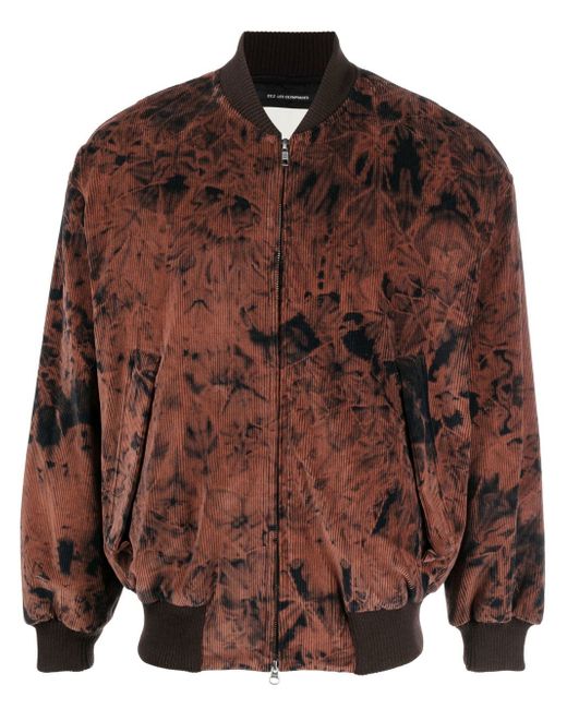 Song For The Mute corduroy floral bomber jacket