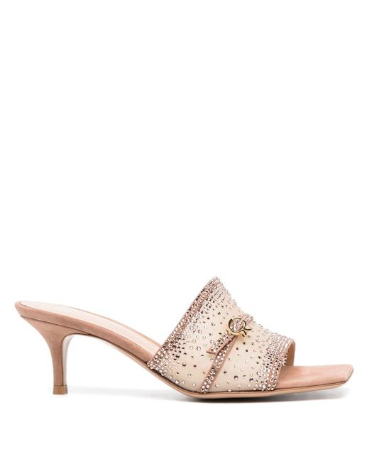 Gianvito Rossi embellished-strap backless mules