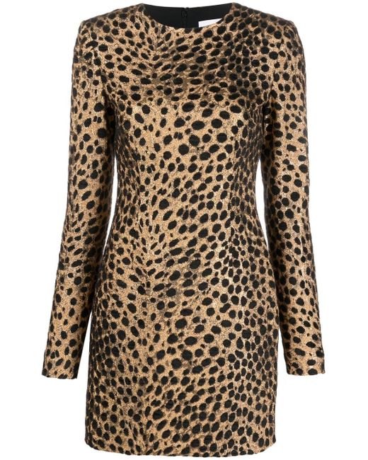 Genny jacquard leopard-print dress