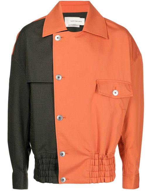 Feng Chen Wang two-tone buttoned windbreaker jacket