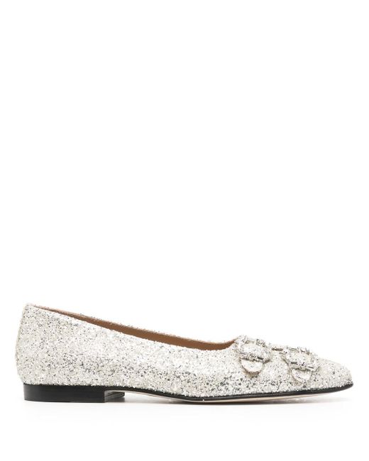 Edhen Milano glitter-detail ballerina shoes