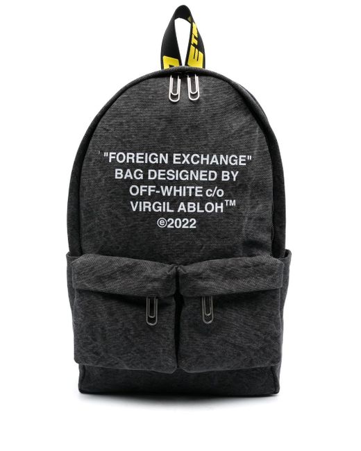 Off-White slogan-print zip-up backpack