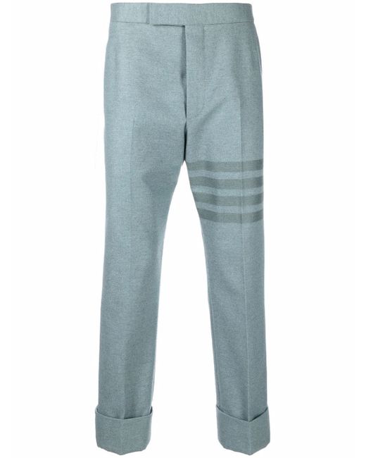 Thom Browne 4-Bar stripe cropped trousers