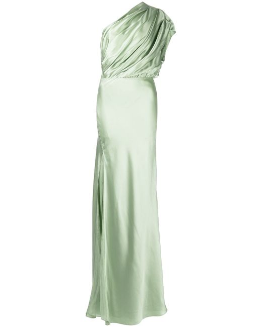 Michelle Mason side-slit one-shoulder gown