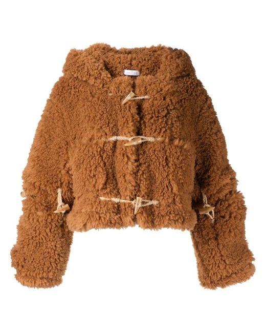 Rokh faux-fur hooded duffle jacket