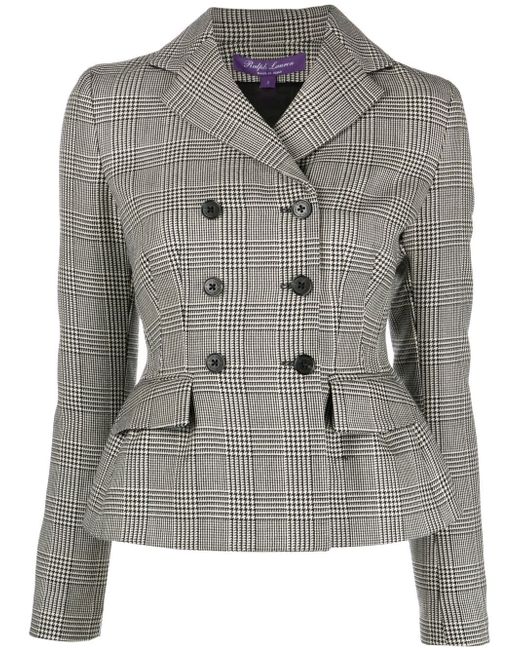 Ralph Lauren Purple Label check-print double-breasted wool jacket