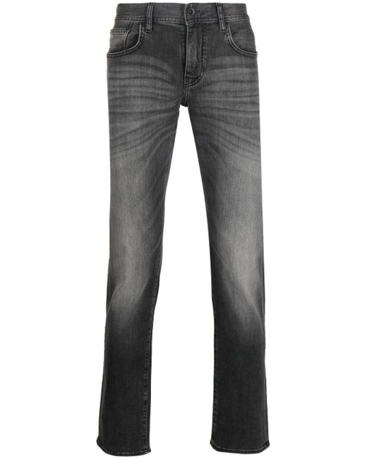 Armani Exchange distressed straight-leg jeans
