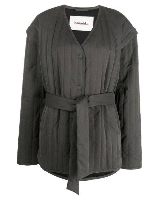 Nanushka quilted detachable-sleeve jacket