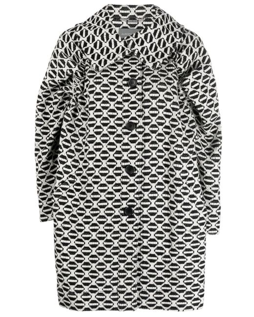 Alberta Ferretti geometric-pattern virgin-wool coat