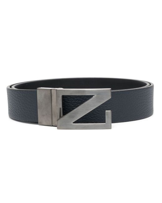 Z Zegna logo-buckle leather belt