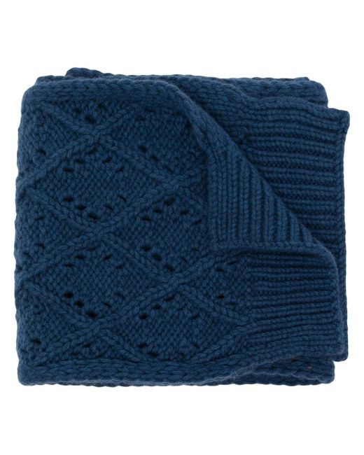 Pringle Of Scotland diamond eyelet-stitch wool scarf