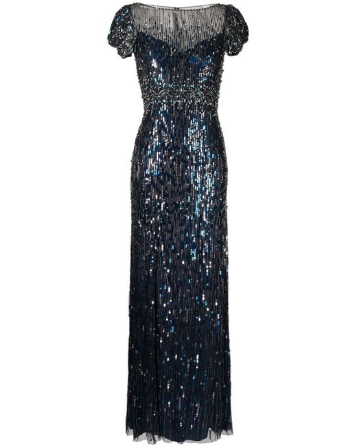Jenny Packham sequinned crystal-embellished gown