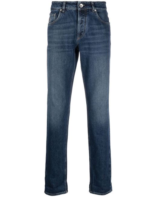 Brunello Cucinelli crease-effect straight-leg jeans