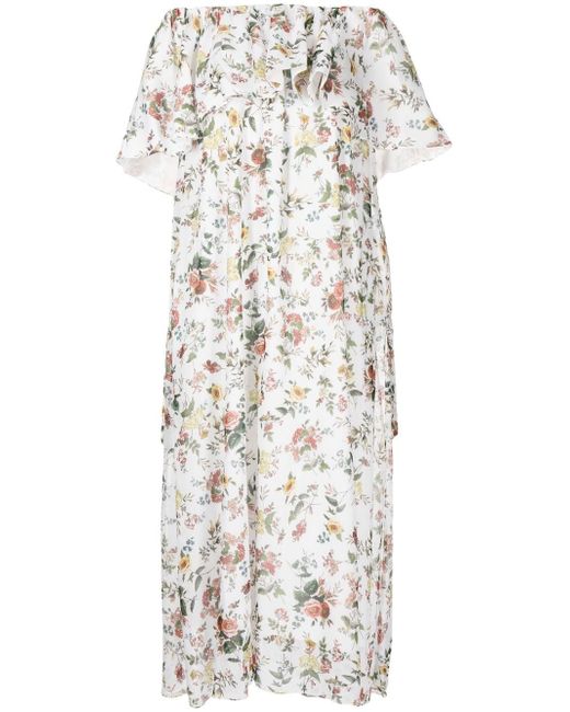 Erdem floral-print ruffle-tiered dress