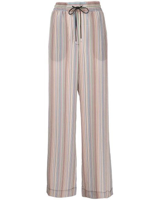 Paul Smith silk stripe-print trousers