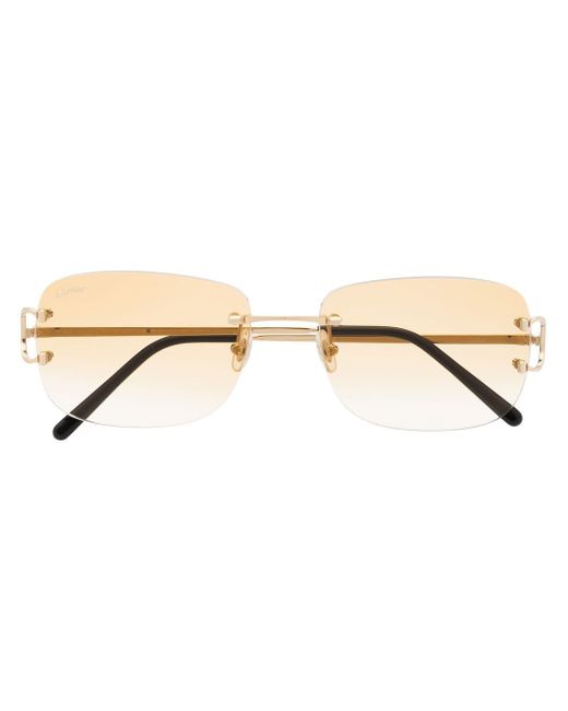 Cartier engraved-logo frameless sunglasses