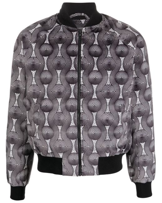 Ozwald Boateng geometric-print silk bomber jacket