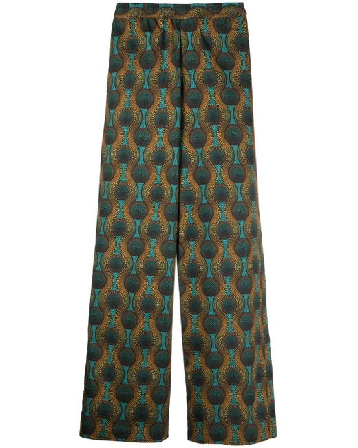 Ozwald Boateng geometric-print silk trousers