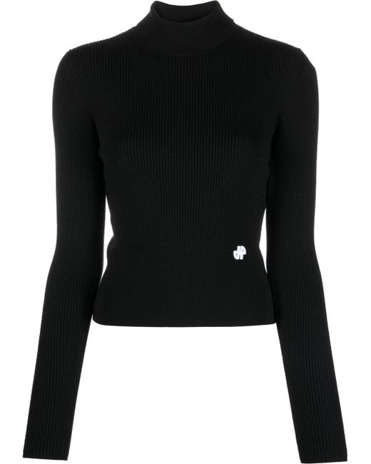Patou logo roll-neck knitted top