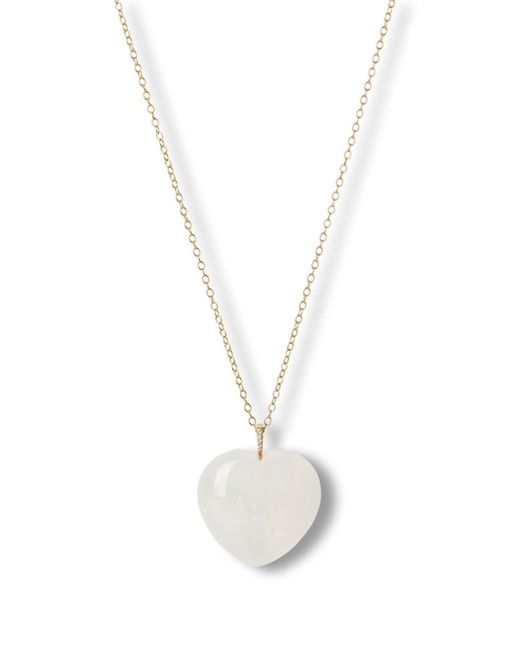 The Alkemistry 18kt yellow Iqra Heart diamond and snow quartz crystal necklace