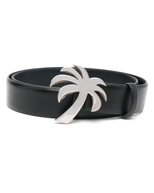 Palm Angels Palm Tree-buckle leather belt