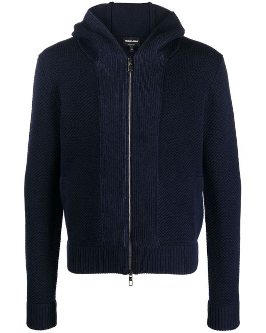 Giorgio Armani knitted zip-up hoodie