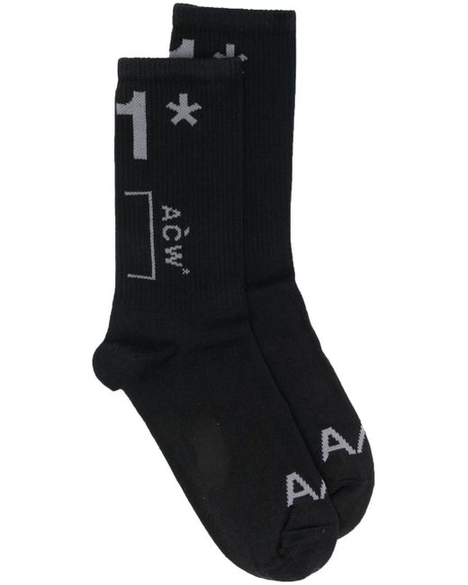 A-Cold-Wall A/1 intarsia-logo ankle socks