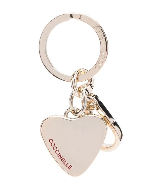 Coccinelle engraved heart-shaped keychain
