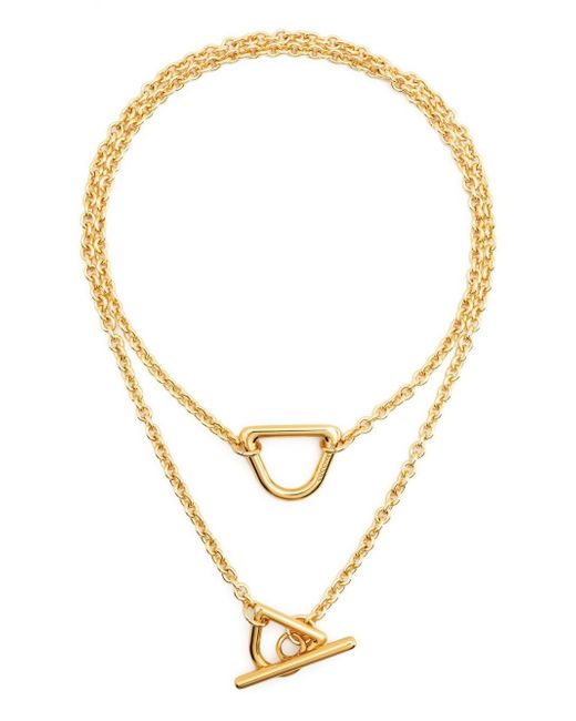 Coccinelle plectrum-shaped motif layered necklace