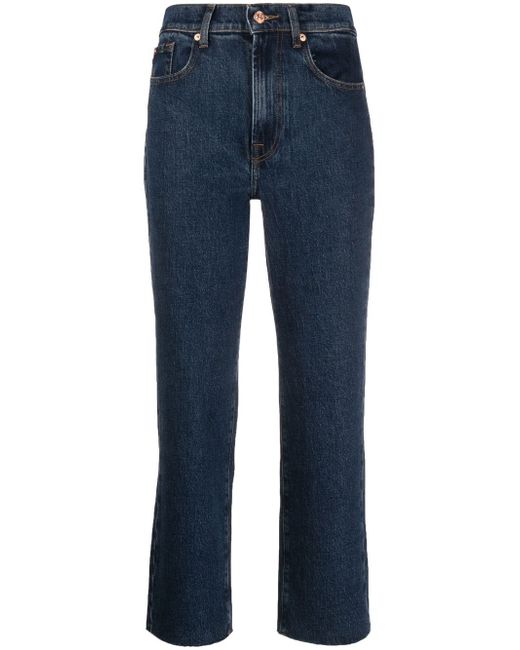7 For All Mankind Logan raw-cut cropped jeans