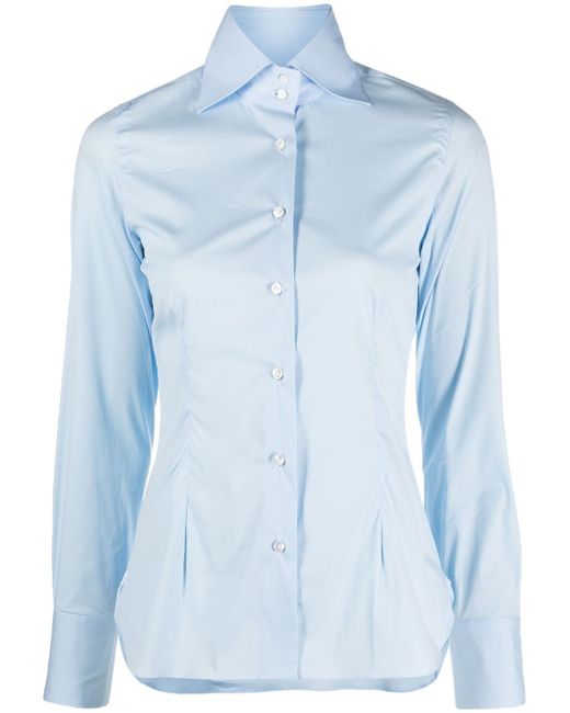 Barba button-up ruched shirt