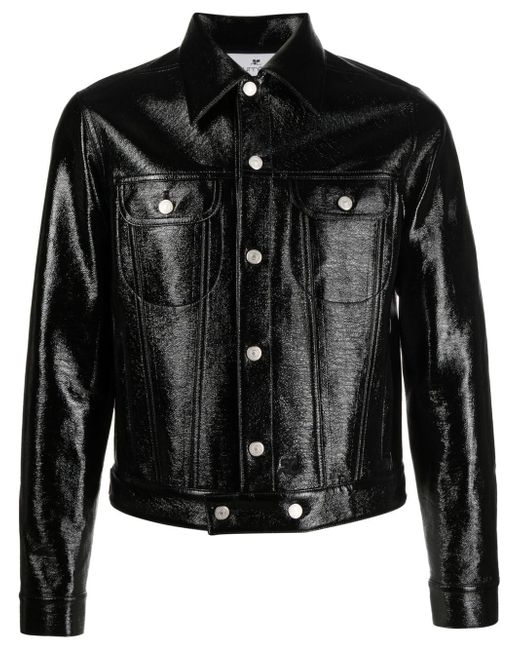 Courrèges faux-leather button-up jacket