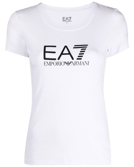 Ea7 logo-print detail T-shirt